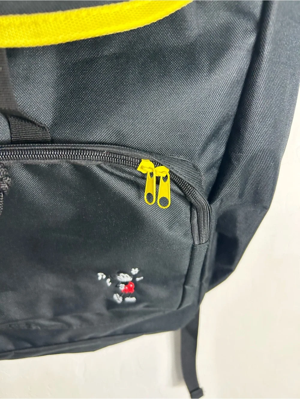 Disney Black Backpack with Yellow Trim - Mickey Mouse Patch